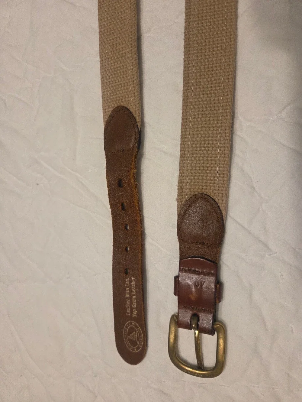Leather Man Ltd. Nautical Signal Flag Web Ribbon Belt -sz 40 Navy with Flags
